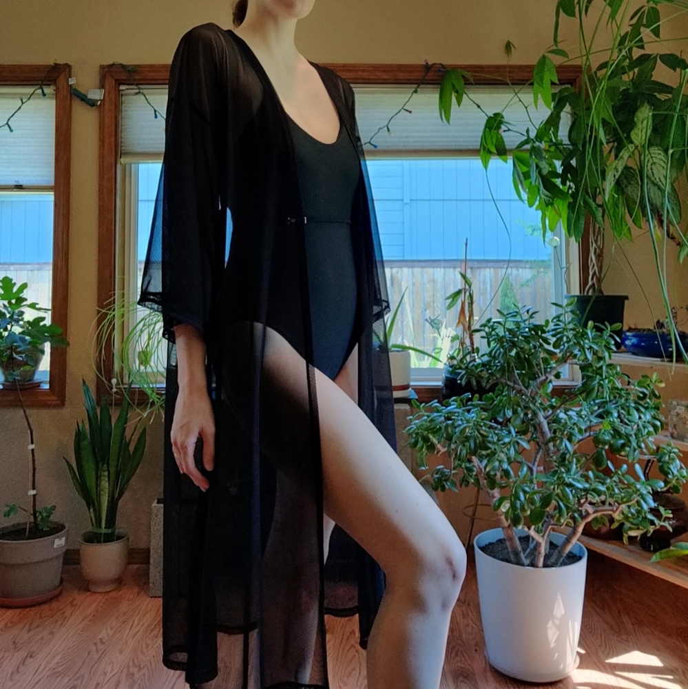 H&M Sheer Black Swim Cover Up Robe, NWT - Picture 5 of 5